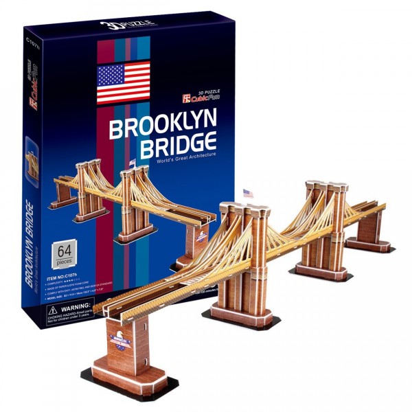 Puzzle 3D 64 pièces : Pont de Brooklyn - Cubic-77729
