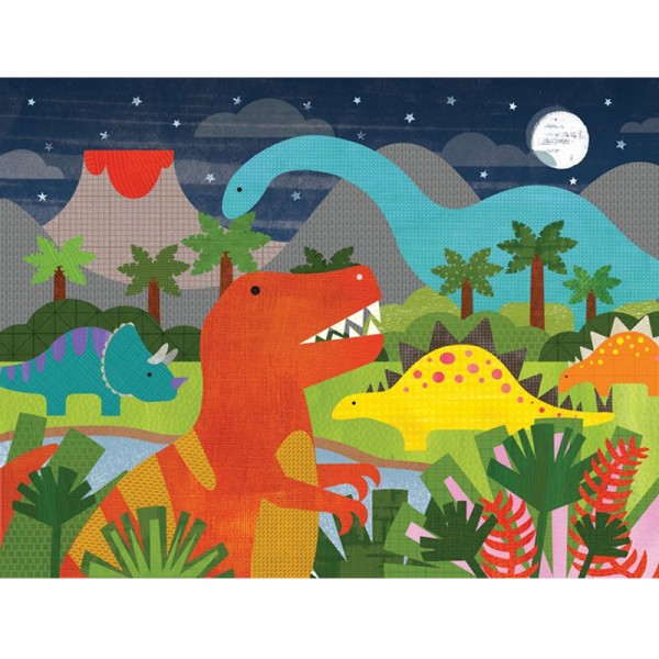 Puzzle Géant Petit Collage 24 pièces : Les Dinosaures - Dam-5074795