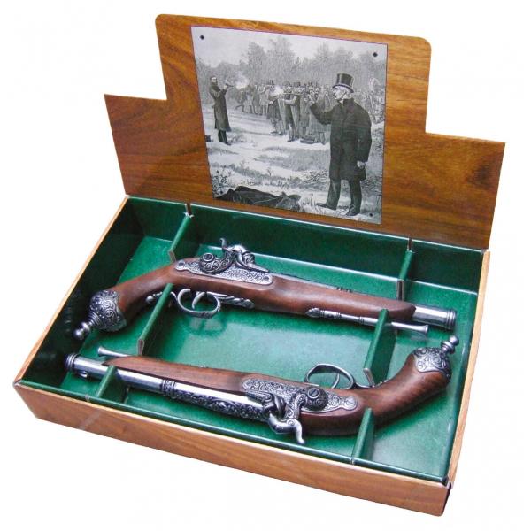 Réplique décorative Denix d'une paire de pistolets de duel Italien à poudre noire - CD2113G