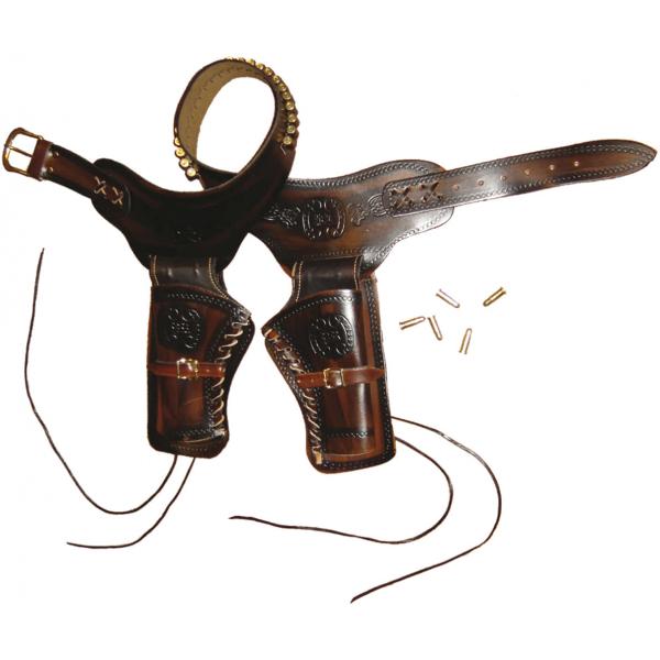 Ceinturon avec deux holsters pour revolver Western - CDCE704