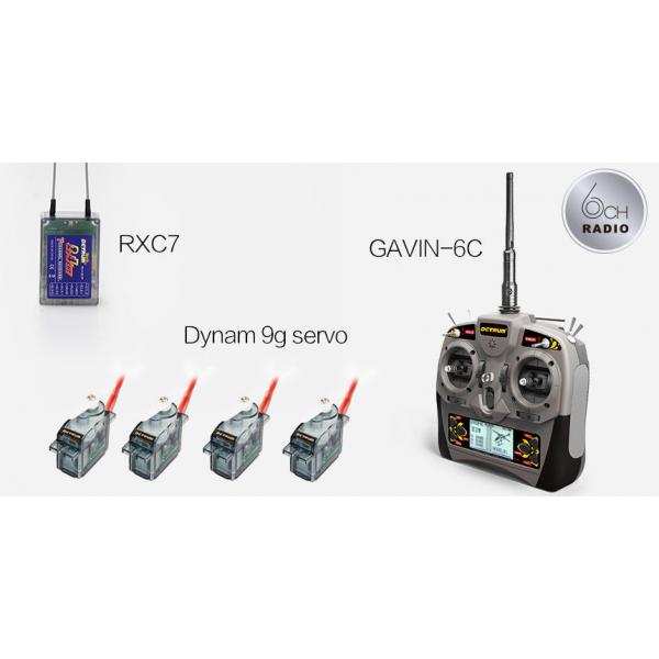 Set Radio GAVIN-6C 6 voies digital (TX+RXC7+ 4x servos 9g servos) Detrum - DTM-T003