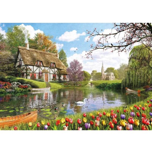 500 pieces puzzle : Cottage by water - Dino-502758