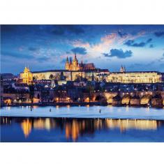Puzzle de 1000 piezas: Puzzle de neón: Castillo de Praga