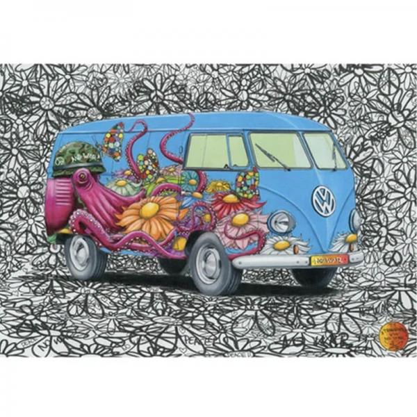 Puzzle mit 500 Teilen: Hippies VW - Dino-502727