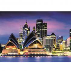 Puzzle de 1000 piezas que brilla en la oscuridad: Neon: Sydney Opera House