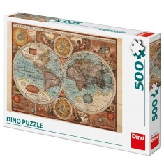 Puzzle 500 pièces : Carte du monde de 1626