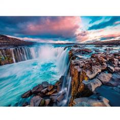 Puzzle 2000 Teile: Wasserfall von Selfoss
