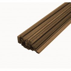 Palos de madera x 10: Nogal 1 x 3 x 1000 mm