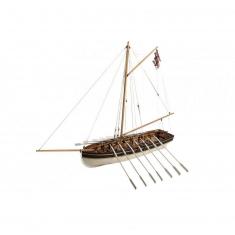 Maqueta de barco de madera: bote auxiliar del capitán Nelson del HMS Agamemnon