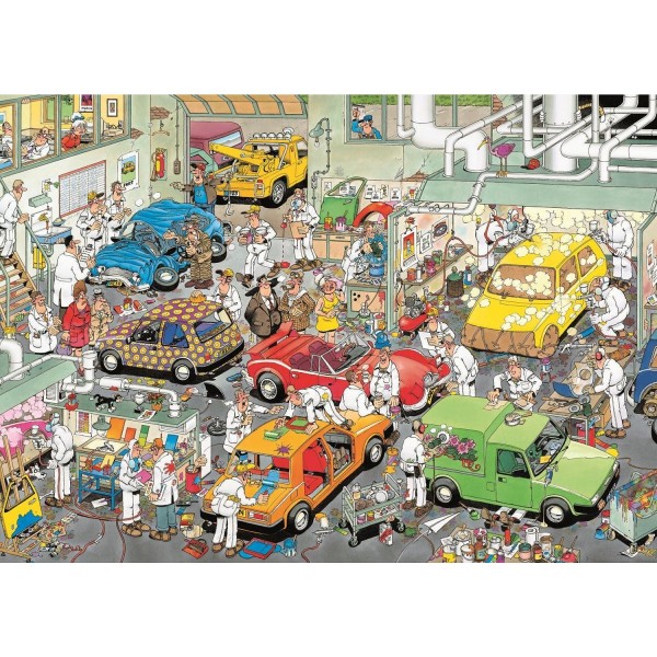 500 piece puzzle: Jan Van Haasteren : In the garage - Diset-17281