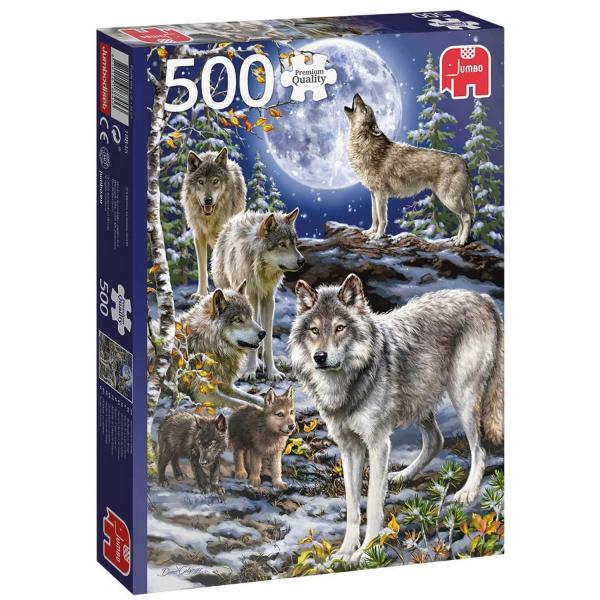 500 pieces puzzle: Pack of wolves in winter - Diset-18845