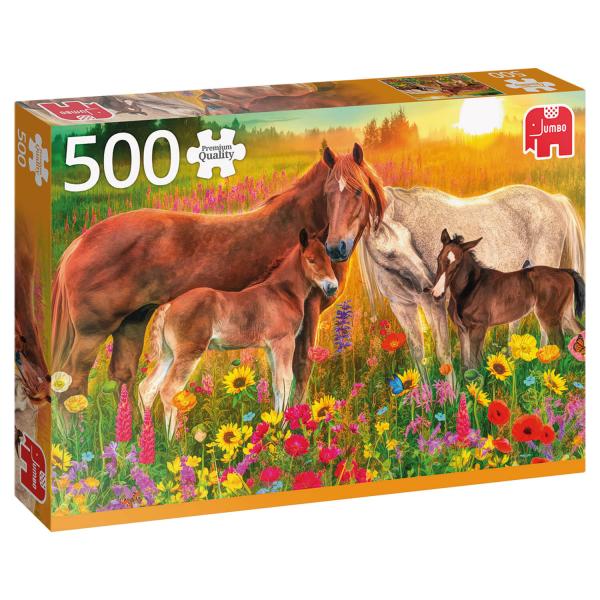 500 pieces puzzle: Horses in the meadow - Diset-18851