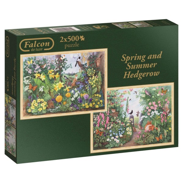 2 puzzles 500 pièces : Spring & Summer Hedgerow - Diset-11104