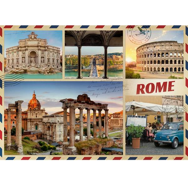 1000 pieces puzzle: Greetings from Rome - Diset-18862