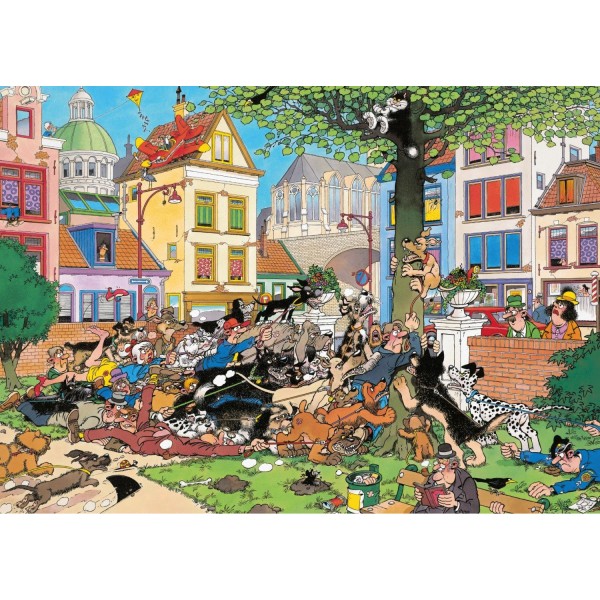 Puzzle 1000 pièces - Jan Van Haasteren : Attrapez-moi ce chat ! - Diset-19056