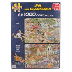 2 x 1000 pieces jigsaw puzzles - Jan Van Haasteren: Safari and the storm