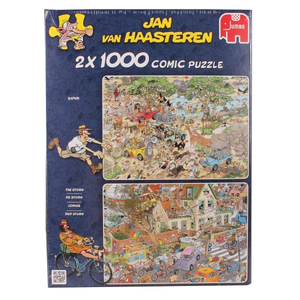 Puzzles 2 x 1000 pièces - Jan Van Haasteren : Safari et l'orage - Diset-19001