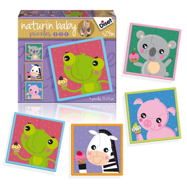Puzzles 2, 3 et 4 pièces : Naturin Baby Animaux - Diset-69956