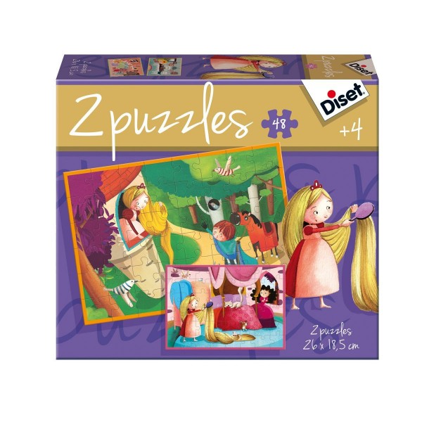 Puzzles 2 x 24 pièces : Conte de Raiponce - Diset-69969
