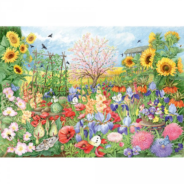 Puzzle de 1000 piezas: jardín de girasoles - Diset-11224