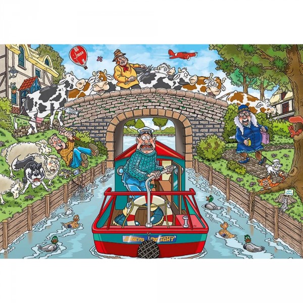 1000 pieces puzzle: Wasgij Original number 33: Calm on the canal! - Diset-19173