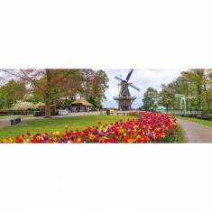 1000 pieces panoramic puzzle: Keukenhof Park, Holland