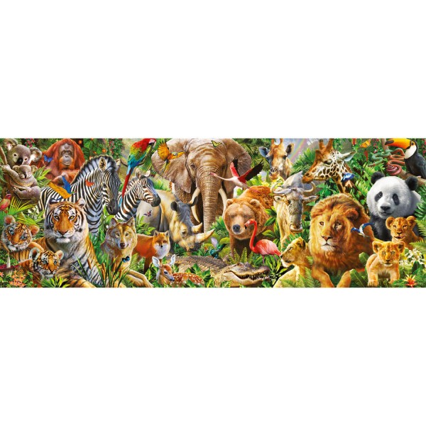 1000 pieces panoramic jigsaw puzzle: African fauna - Diset-18518