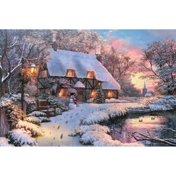 Puzzle 1500 pièces : Cottage d'hiver - Diset-18526