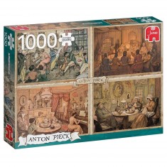 1000 Teile Puzzle: Anton Pieck: Unterhaltung im Wohnzimmer