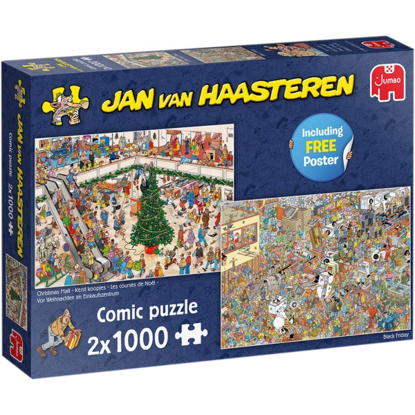 2 x 1000 pieces jigsaw puzzles: Jan Van Haasteren: Holiday Shopping - Diset-20033