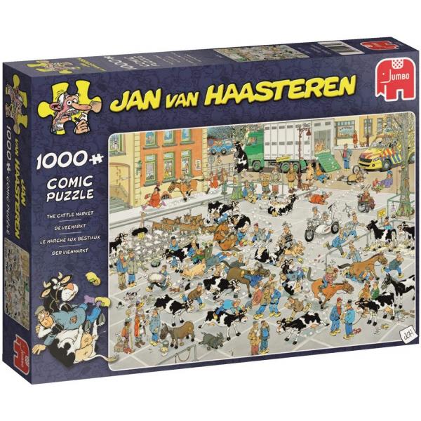 Puzzle 1000 pièces : Jan Van Haasteren : Marché au bétail - Diset-19075