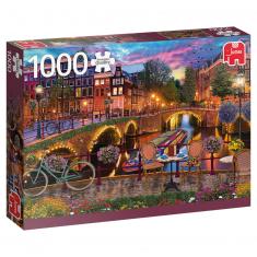 1000 pieces puzzle : Amsterdam canals
