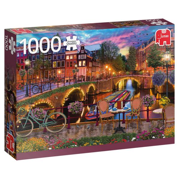 Puzzle 1000 pièces : les canaux d'Amsterdam - Diset-18860