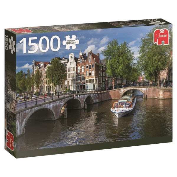 Puzzle 1500 pièces : Herengracht, Amsterdam, Pays-Bas - Diset-18578