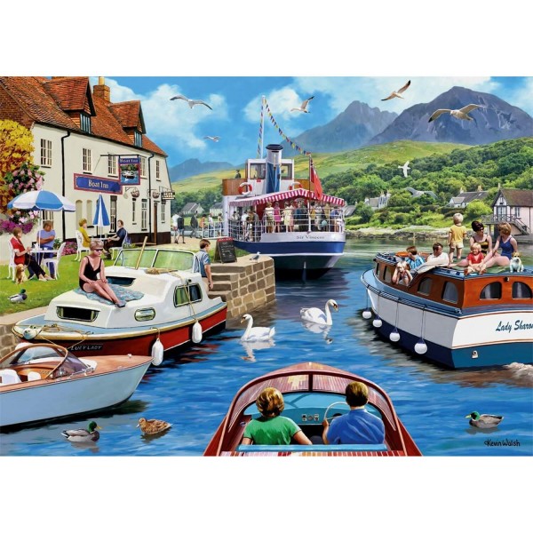1000 pieces puzzle - A day on the river - Diset-11241