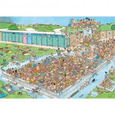 1000 piece puzzle: Jan Van Haasteren - Traffic jams at the swimming pool