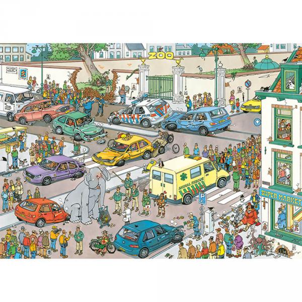 Puzzle de 1000 piezas: Jan Van Haasteren - Jumbo va de compras - Diset-20028