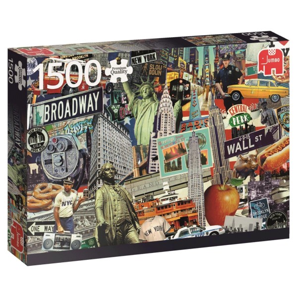 Puzzle 1500 pièces - Pêle-Mêle de la ville de New York - Diset-18376