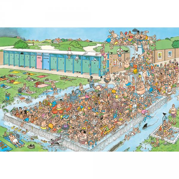 Puzzle 2000 pièces : Jan Van Haasteren - Embouteillages à la piscine - Diset-20040