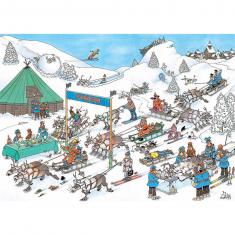 Puzzle de 500 piezas : Jan Van Haasteren: carreras de renos