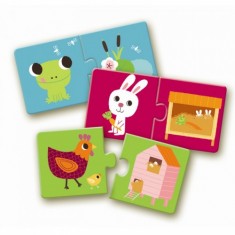 10 x 2 piece puzzle - Duo: Animals - Habitat