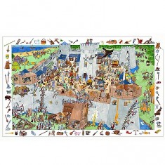 100 piece puzzle - Poster and observation game: Fortified castle