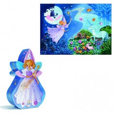 Djeco Elise Carriage Silhouette Jigsaw Puzzle Colorful Princess & Castle +5  yrs 