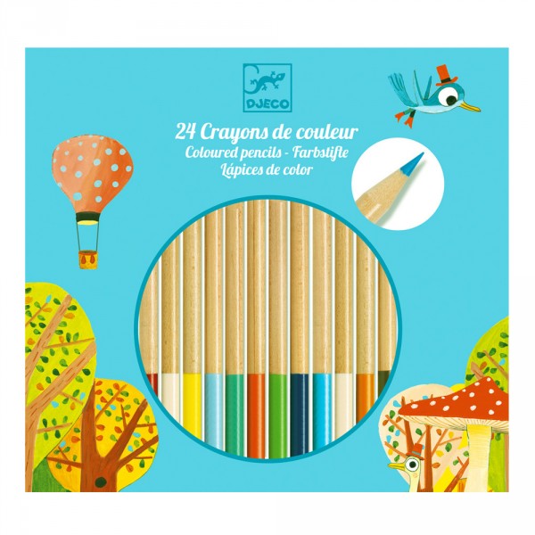 Crayons de couleur : 24 crayons - Djeco-DJ09752