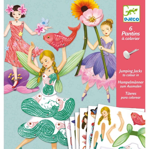 Creative puppet coloring set: Fairies - Djeco-DJ09654