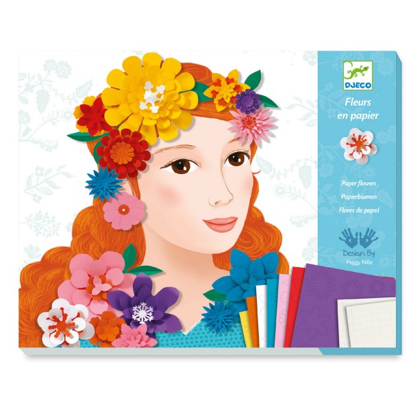 Creative set Paper flowers: Young girls in flowers - Djeco-DJ09439
