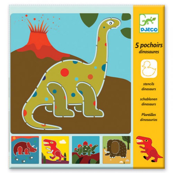 Dinosaurs stencil x5 - Djeco-DJ08863