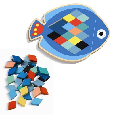 Jeu éducatif en bois : Mosaïque aimantée : Mosa Blop - Djeco-01692