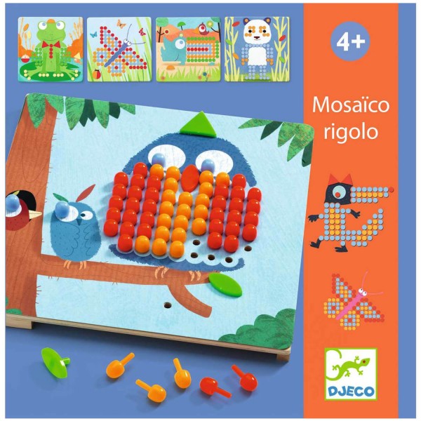 Lernspiel aus Holz: Mosaïco Rigolo - Djeco-DJ08136
