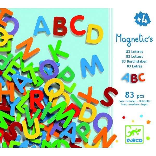 Magnetic wooden letters - Djeco-DJ03101